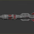 3D Rendered Futuristic Silver Weapon With Red Accents And Streamlined Mechanical Design