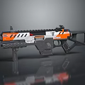 Tactical Orange White Black Rifle With Modular Structure And Ergonomic Grip Design