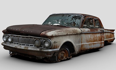 Rusty Mercury Comert Cars 3d model