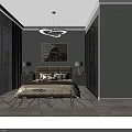 Modern Dining Living Room Interior With Chandelier Circular Wall Decor And Dining Table