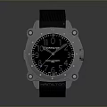 Modern Black Watch With Silver Case Black Dial And Numeric Markers 3d model