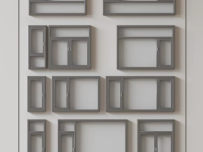 Modern Casement Windows With Various Designs And Styles For Home Interior Decoration 3d model
