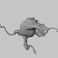Mythical Reptilian Game Movie Character With Sharp Teeth Multiple Legs And Spiked Back