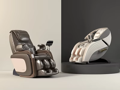 Modern Stylish Massage Chair With Brown Beige White And Gray Colors 3d model