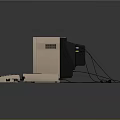 Vintage Electronic Computer System With Monitor Keyboard And Disk Drive