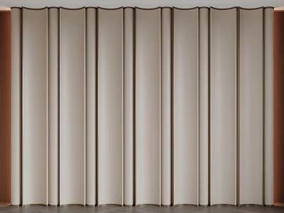 Modern Minimalist Bedroom Accent Wall With Clean Lines And Neutral Tones 3d model