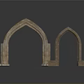 Stone Arch Architectural Structures With Textured Surface For Building Design Elements 3d model