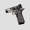 Semi Automatic Pistol With Black Silver Finish Textured Grip And Barrel