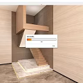 Modern Spiral Staircase Design With Wooden Walls Marble Floor And Glass Railing