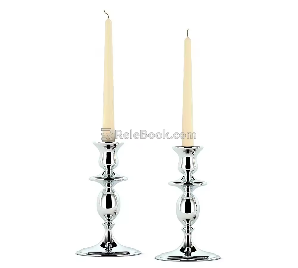 Candle candlestick desktop ornaments atmosphere lamp 3d model