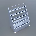 Sturdy Multi Tiered White Storage Shelf With Step Design For Organizing Items 3d model