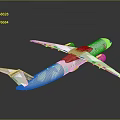 White Commercial Airplane Model With Wings Engines And Reflective Display Surface 3d model