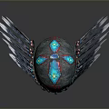 Ornate Traditional Blue And White Feather Headdress With Colorful Bead Accents
