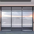 Modern Office Glass Partition With Wooden Frame And Blinds Design