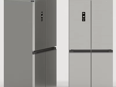 Modern Stainless Steel Double Door Refrigerators For Home Kitchen Household Appliances 3d model