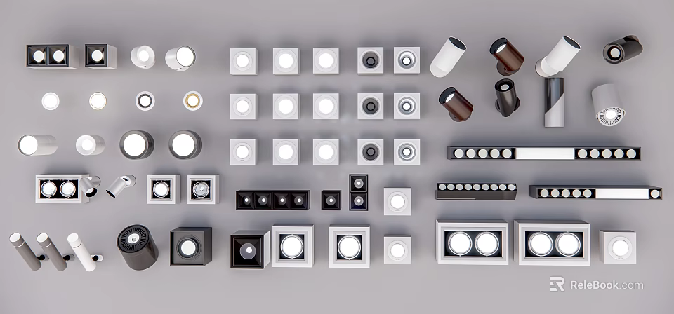 Various Styles of Downlights and Spotlights for Modern Home Interior Lighting 3d model 