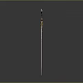 Fantasy Style Decorative Sword With Blue Blade Golden Hilt And Blue Gemstone