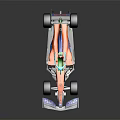 Orange Racing Car With Streamlined Design V POWER Sponsorship And Large Wheels