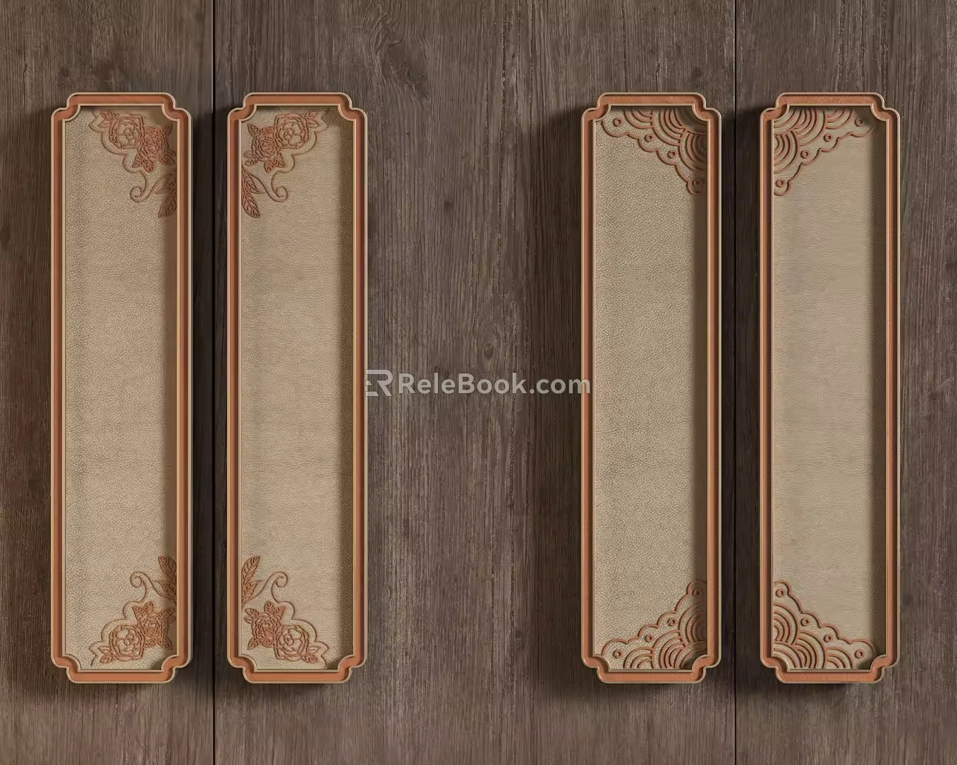 Chinese style hardware handle New Chinese style handle Song style aesthetic door handle 3d model
