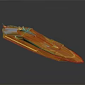 Orange Modern Speedboat with Sleek Aerodynamic Design and Streamlined Exterior Shape