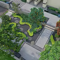 Traditional Japanese Karesansui Dry Landscape Garden With Stones Gravel And Green Plants
