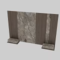 Modern Luxury Bedroom Backdrop Wall With Marble And Wood Panel Design 3d model