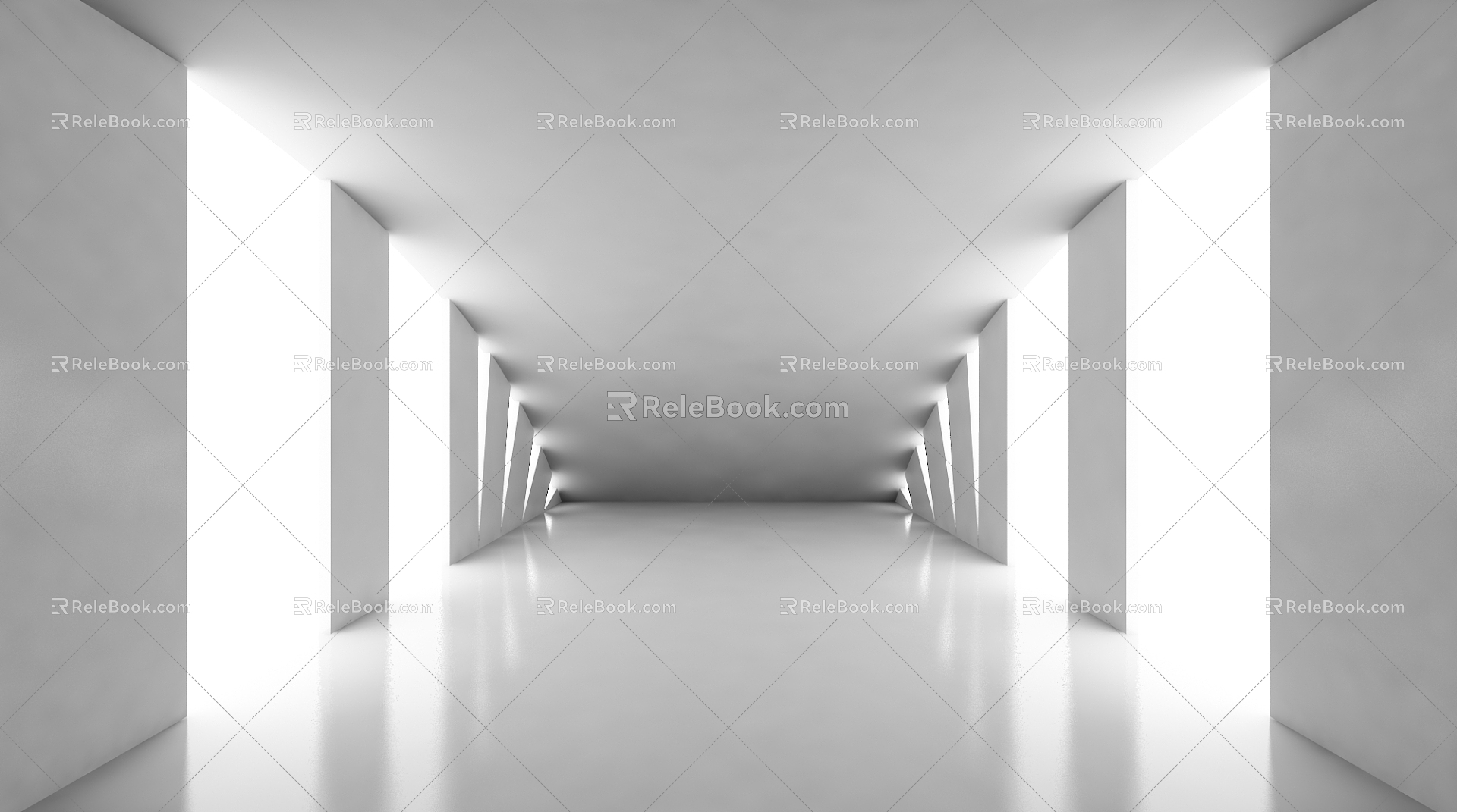 Modern e-commerce background abstract architectural space 3d model