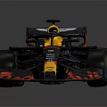 Red Bull Formula 1 Race Car Featuring Red Yellow Black Aerodynamic Design And Rear Wing