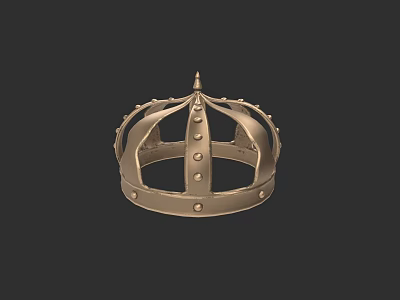 Elegant Golden Crown Hat Featuring Pointed Top And Decorative Rivets Details 3d model