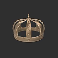 Elegant Golden Crown Hat Featuring Pointed Top And Decorative Rivets Details
