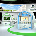 Oceana Exhibition Booth with Cow Milk Theme Modern Green White Windmill Decor