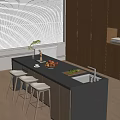 Bar chair combination 3d model