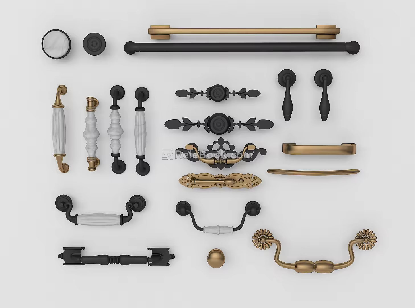 Modern handle component hardware 3d model