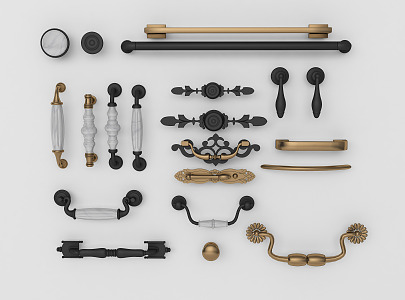 Modern handle component hardware 3d model