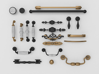 Modern handle component hardware 3d model