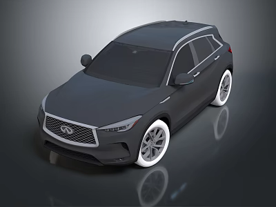 Infiniti Black SUV With Sleek Modern Exterior Design And White Wheels 3d model