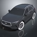 Infiniti Black SUV With Sleek Modern Exterior Design And White Wheels
