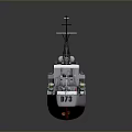 Green And White Military Patrol Boat With Antenna Superstructure And Deck Equipment