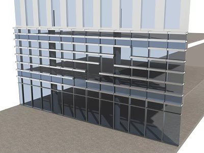 Modern Urban Building Complex With Glass Facade And Multi Layer Structure Design 3d model