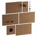 Modern flush switch panel modern realistic hardware bathroom flush switch panel 3d model