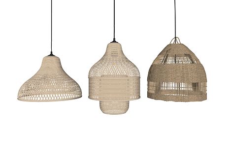 Quiet chandelier rattan chandelier 3d model