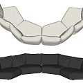 Comfortable Modern Curved Sectional Sofa Light Dark Fabric For Living Room