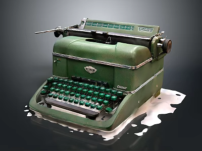Vintage Green Imperial Typewriter With Classic Design And Metal Keyboard Components 3d model