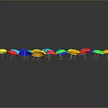 Colorful Umbrellas in Various Bright Colors for Daily Life Essentials