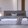 Modern Double Bedside Table Lamp 3d model