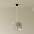 Elegant Modern White Petal Shaped Pendant Light Hanging From Light Colored Ceiling 3d model