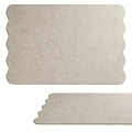 Modern Stylish Shaped Rug With Scalloped Edges Soft Beige Texture For Living Room