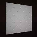 White Tufted Wall With Diamond Pattern And Button Accents For Modern Interior Decoration 3d model