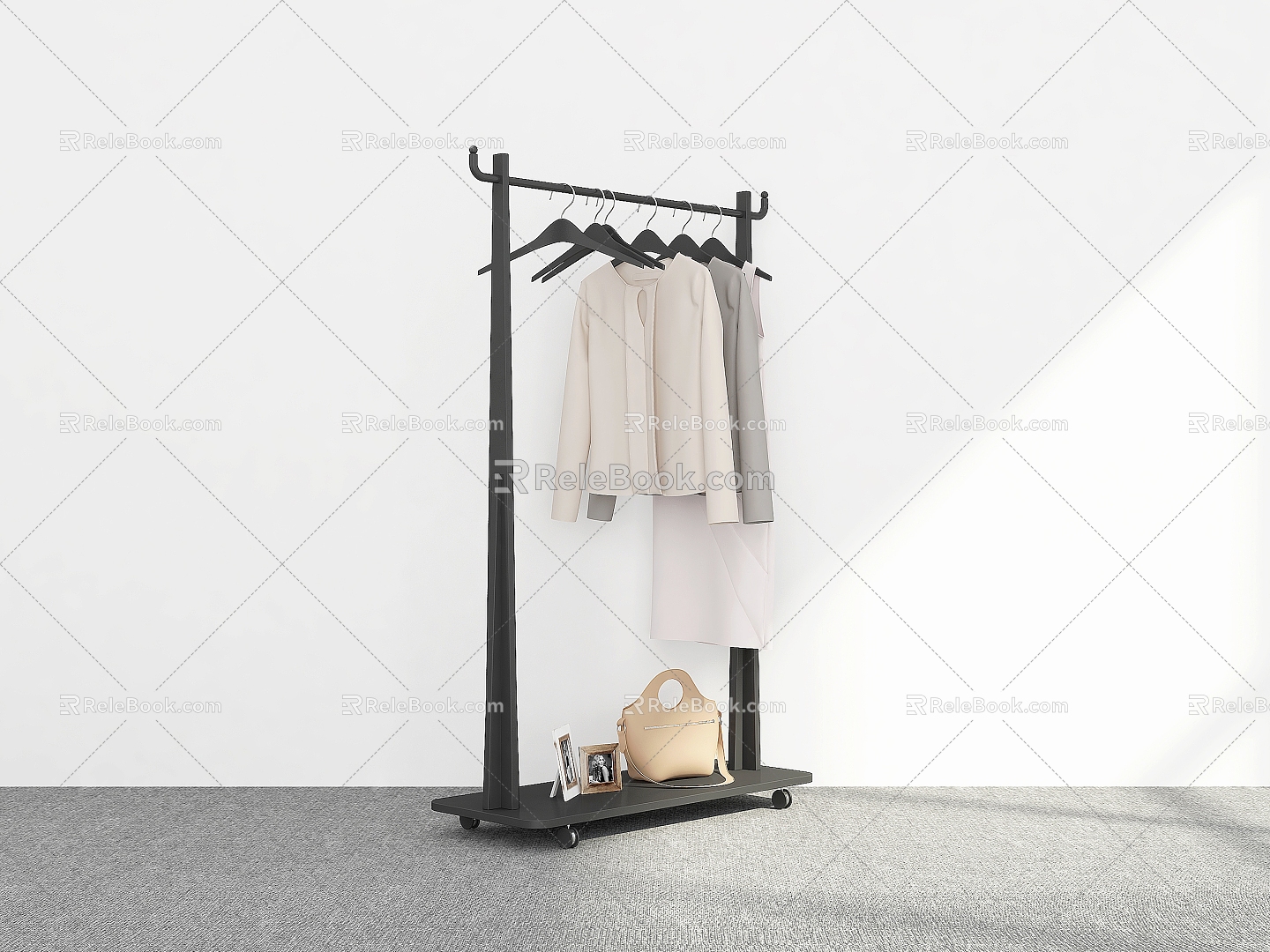 Hanger Floor Hanger Mobile Hanger Coat Rack Hanger Hanger 3d model