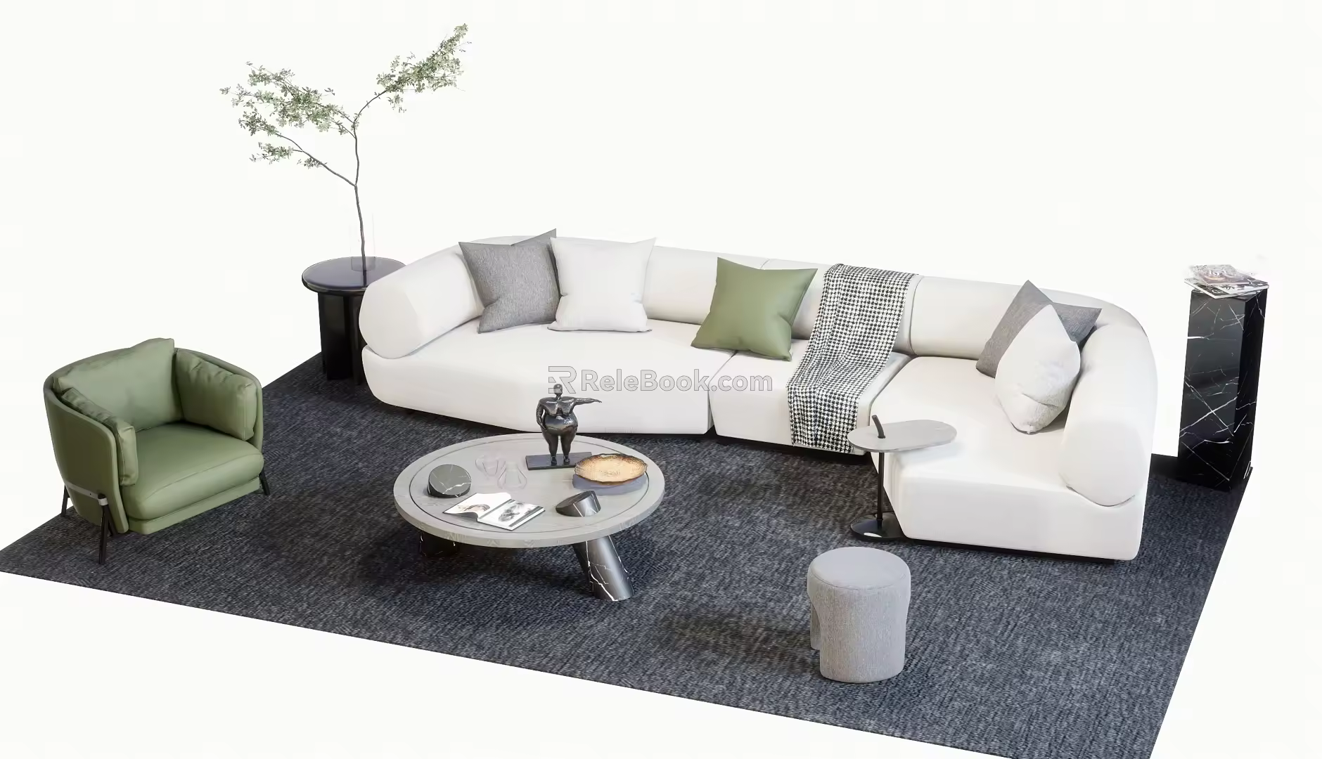 Modern Sofa Coffee Table Combination Sofa 3d model